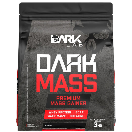 Hipercalorico Dark Mass 3kg Dark Lab - Whey Protein, Creatina, BCAA, Waxy Maize, Premium Mass Gainer - Mota Sports