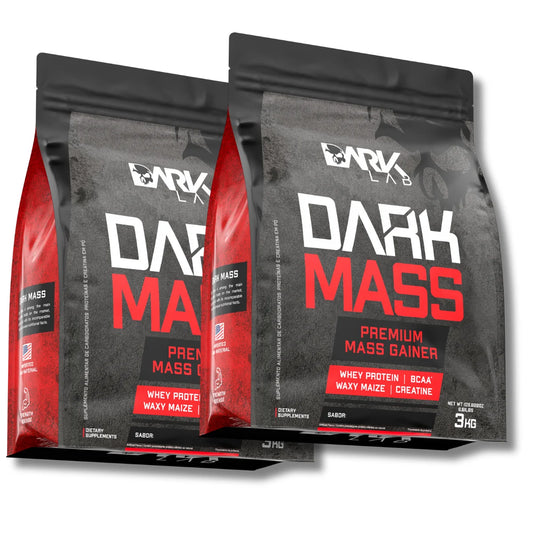 2x Kit Dark Mass Hipercalórico 3kg Proteína Premium Mass Gainer, BCAA, Creatina, Waxy Maize - Mota Sports